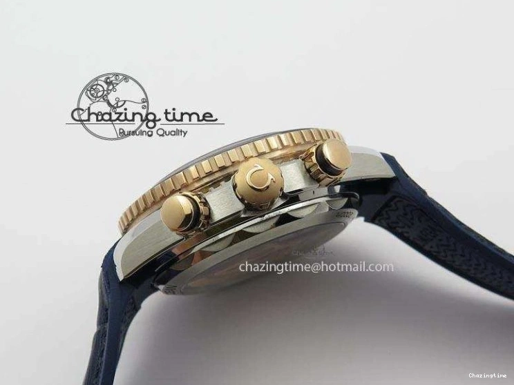 0513 GoodFit Seamaster Professional Chrono RG Blue Ceramic Blue Dial On Blue Gummy Strap A 8213